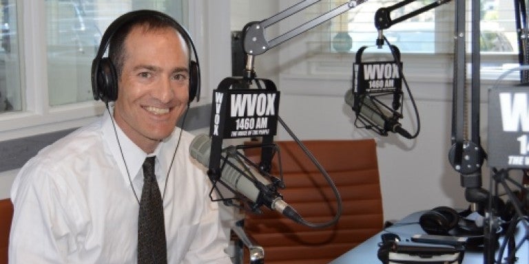 Photo of Scott Richman in the WVOX radio studio - AJC Live with Rabbi Shai Held - 11.20.17