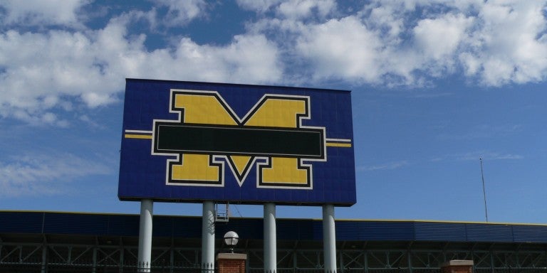 Photo of a large Michigan "M"