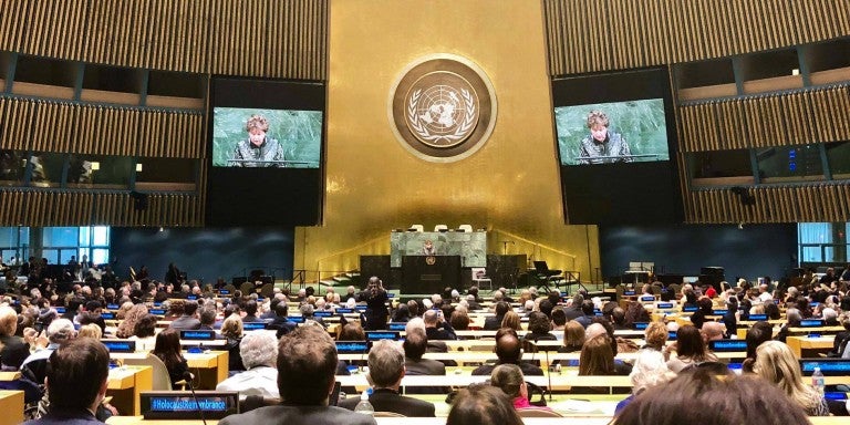 Photo at AJC at UN Holocaust