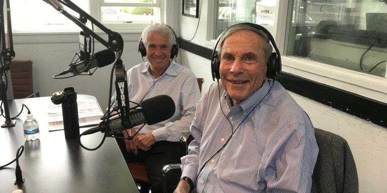Photo of Marvin Israelow and Steve Lowey doing AJC Live Gala Preview