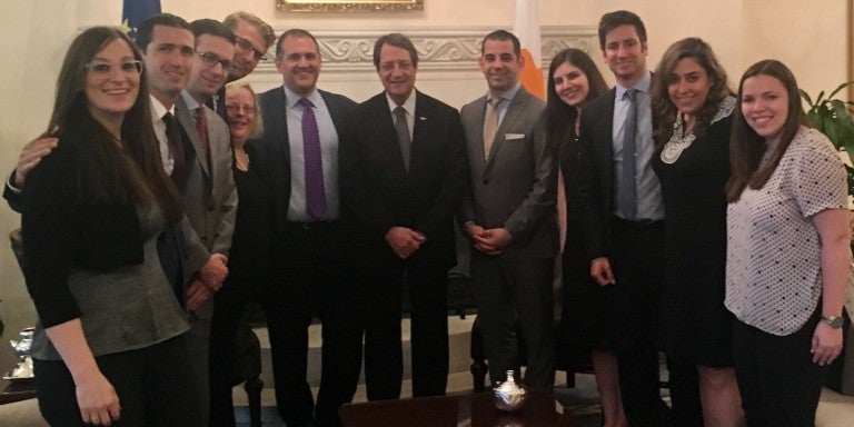 Photo of AJC ACCESS and HALC Leaders with President of the Republic of Cyprus, Nicos Anastasiades