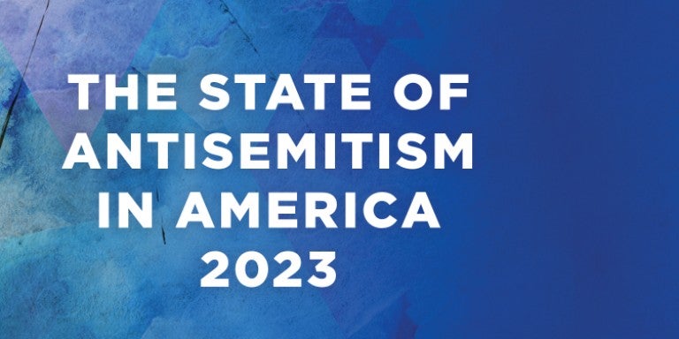 Graphic saying The State of Antisemitism in America 2023