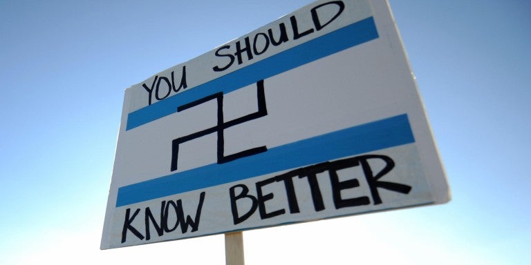 Swastika on Israel Flag