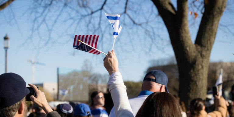 Photo of Israeli and American flags
