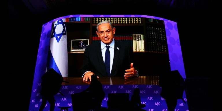 Image of Israeli Prime Minister Netanyahu Addresses AJC Global Forum 2024