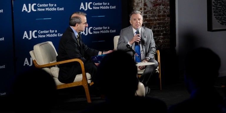 AJC Chief Policy and Political Affairs Officer Jason Isaacson sits down with U.S. Special Envoy to the Middle East, Steve Witkoff, for a live discussion in Washington, D.C., to introduce AJC’s Center for a New Middle East.