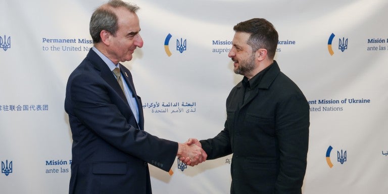 AJC's Jason Isaacson with Ukrainian President Volodymyr Zelenskyy