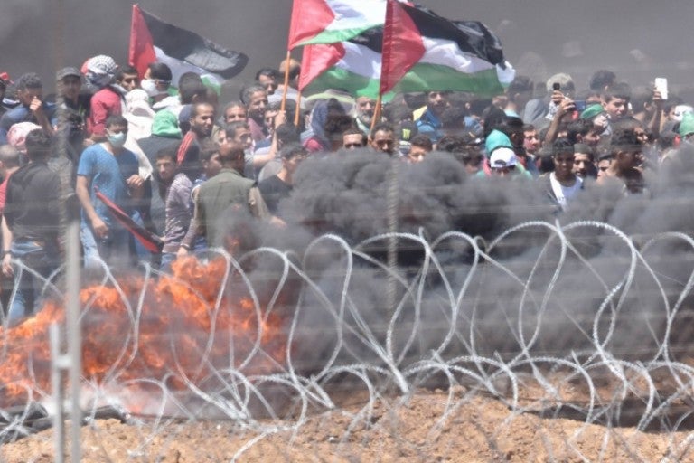 Militantes de Hamás movilizados a la frontera con Israel
