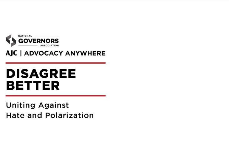 Graphic saying Disagree Better Uniting Against Hate and Polarization 
