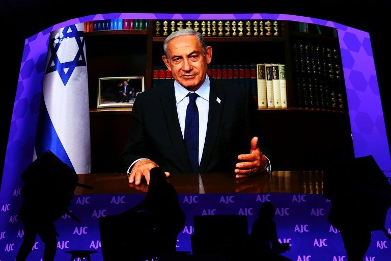Image of Israeli Prime Minister Netanyahu Addresses AJC Global Forum 2024