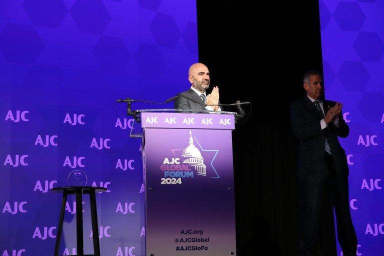 Ofir Libshtein speaking at AJC Global Forum