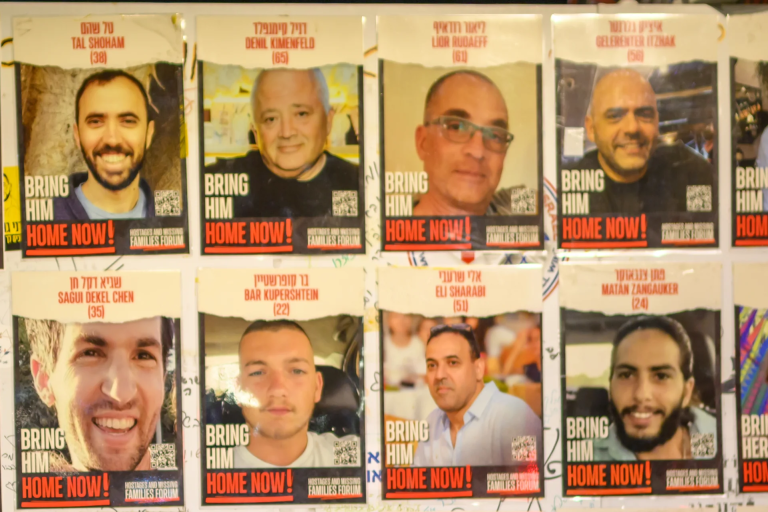 Wall with hostage posters