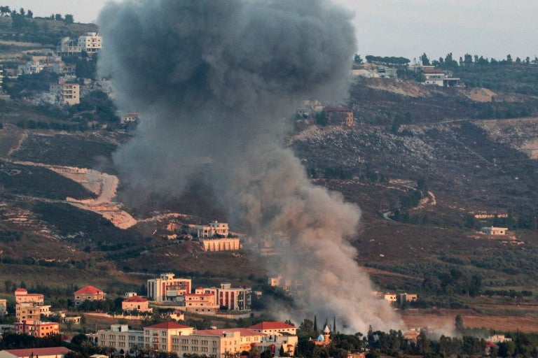 smoke over lebanon