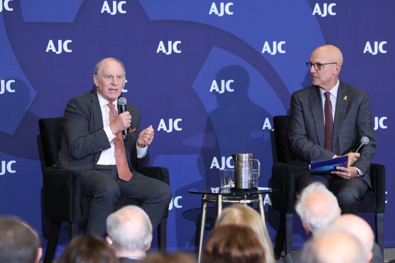 Photo of Richard Haass and Ted Deutch at AJC's Global Forum 2025