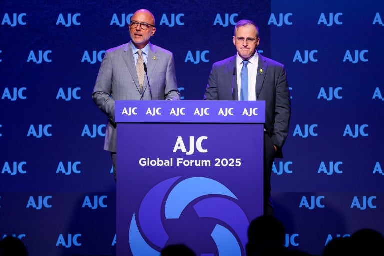 Photo of Ted Deutch and Robert Williams at AJC Global Forum 2025
