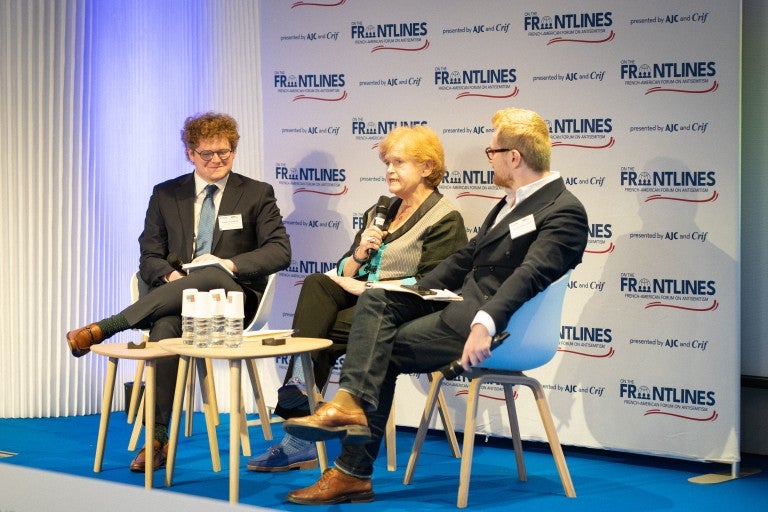 Deborah Lipstadt speaking at "On the Frontlines: French-American Forum on Antisemitism"