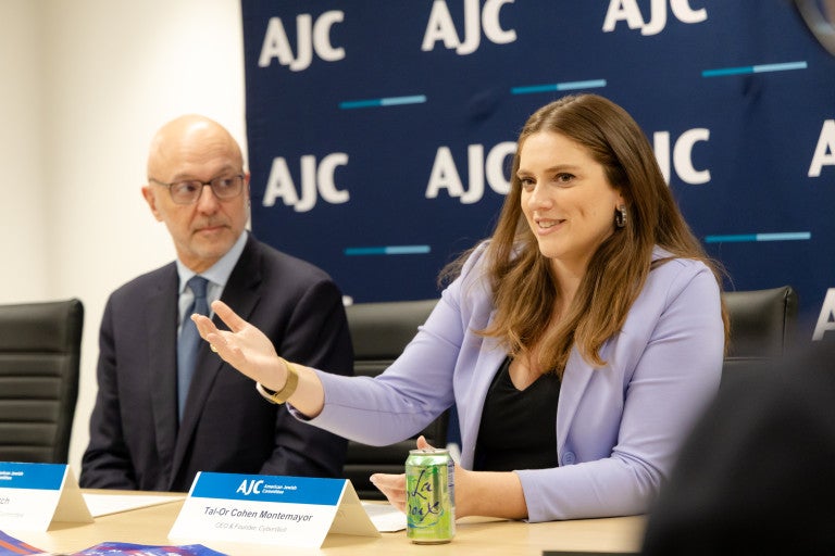 AJC CEO Ted Deutch and Tal-Or Cohen Montemayor, CEO of CyberWell Formalize Partnership to Combat Online Antisemitism