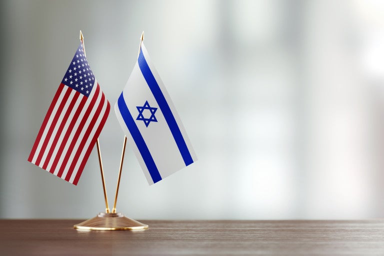 US Israel flags