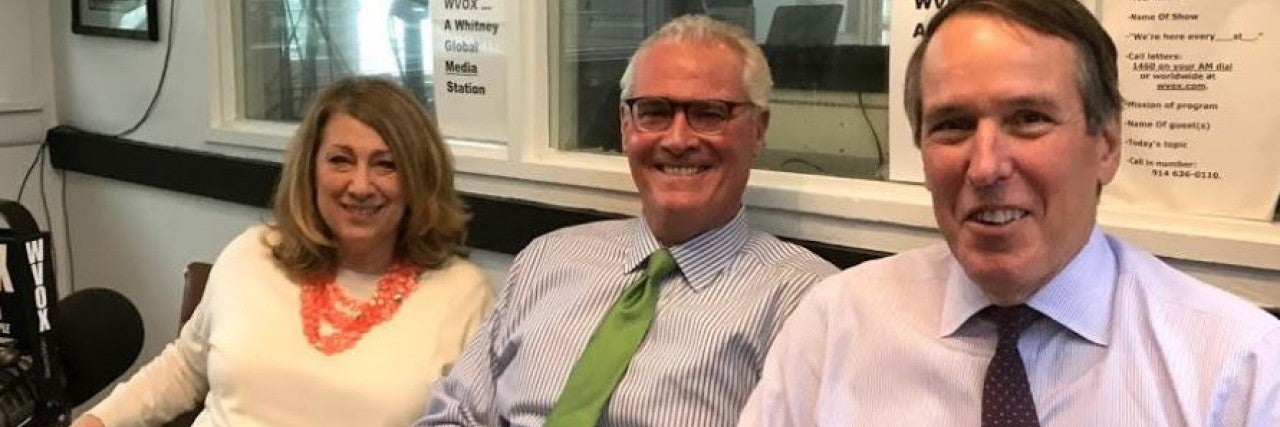 Photo of AJC Westchester/Fairfield Regional Development Director Vicki Kline, Bill Harrington from Bleakly, Platt & Schmidt, LLP, and Stan Twardy of Day Pitney LLP