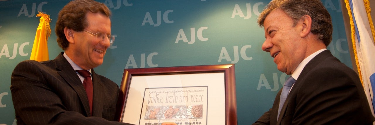 Presidente Juan Manuel Santos y David Harris, CEO del AJC