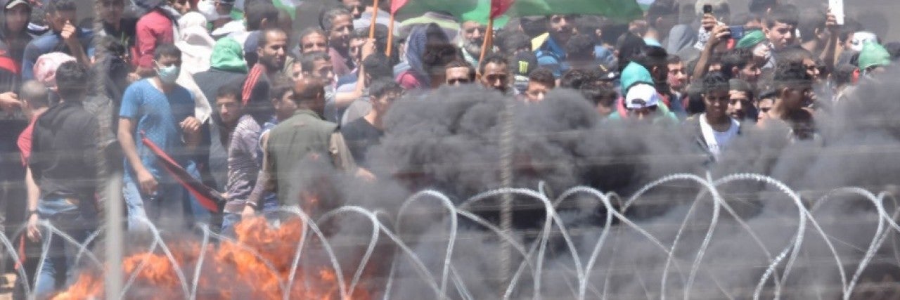 Militantes de Hamás movilizados a la frontera con Israel