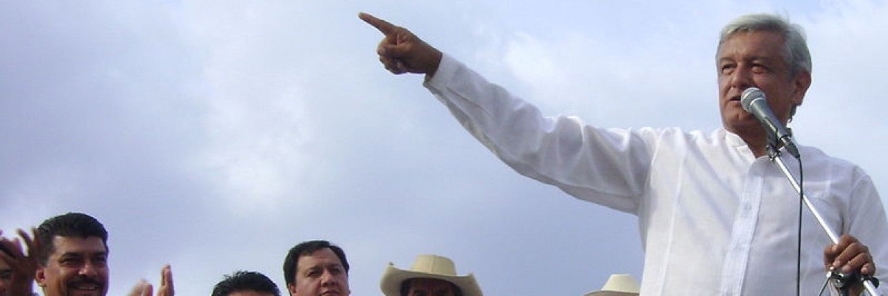 Andrés Manuel López Obrador en campaña