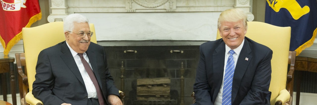 Photo of U.S. President Donald Trump and Palestinian Authority President Mahmoud Abbas