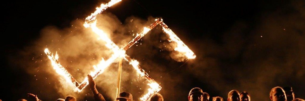 Flaming swastika