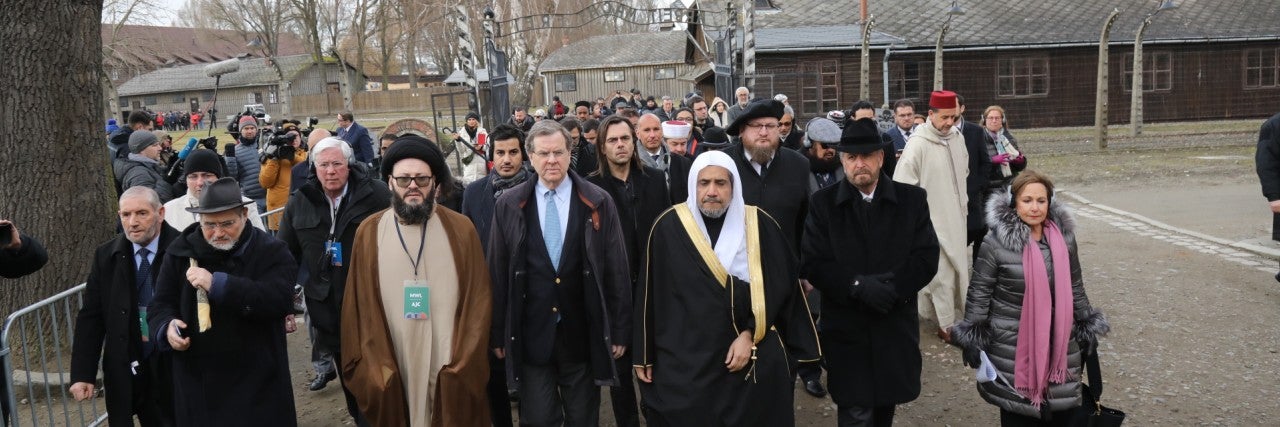 AJC CEO David Harris and Secretary General of the Muslim World League Mohammad Al-Issa at Auschwitz