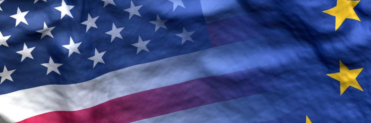 American and EU flags