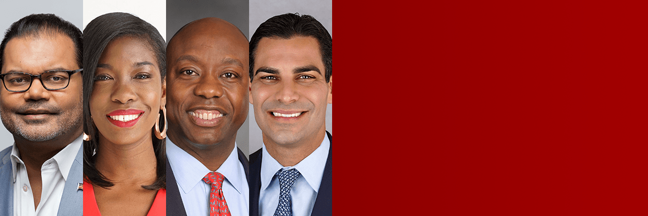Suhail Khan, Janelle King, Senator Tim Scott (R-SC), Mayor of Miami Francis Suarez