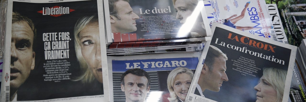 French newspapers about Macron and Le Pen presidential election