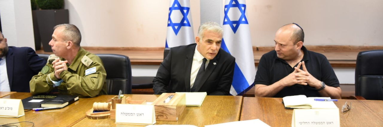 Israeli Prime Minister Yair Lapid Holding Assessment meeting ahead of the Security Cabinet Meeting