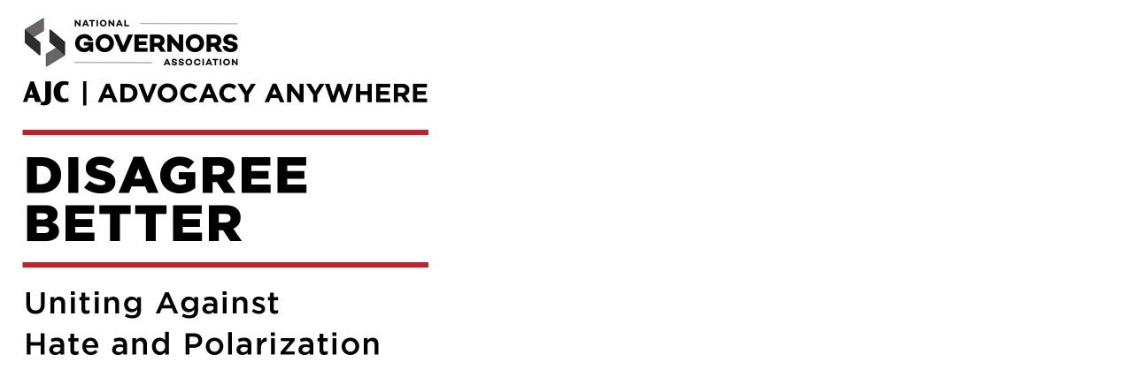 Graphic saying Disagree Better Uniting Against Hate and Polarization 