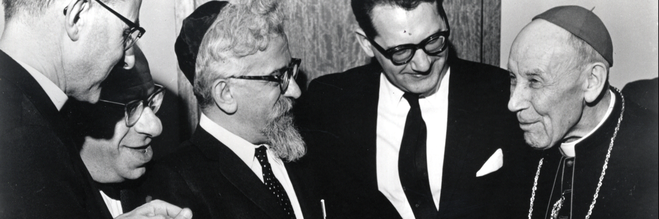 Photo of Rabbi Abraham Joshua Heschel with Cardinal Augustin Bea