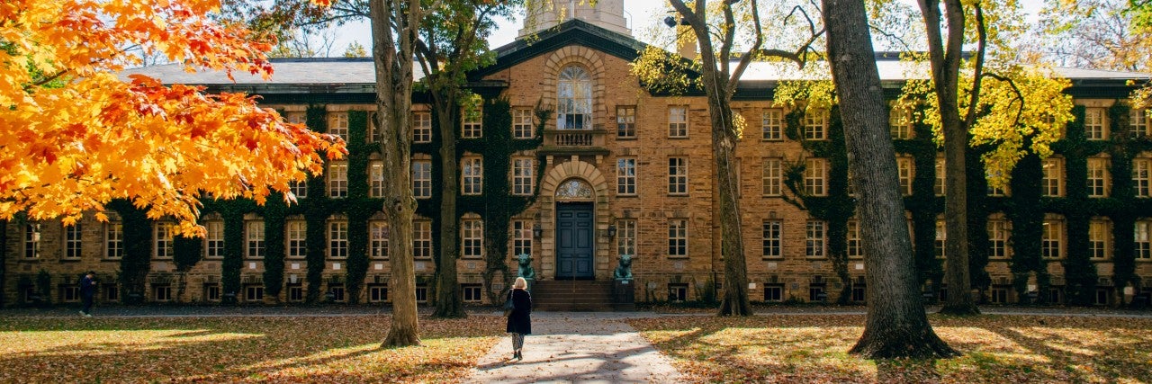 College campus in autumn