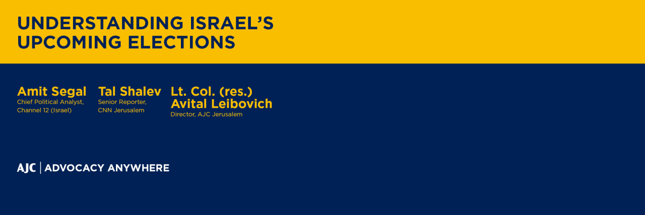 Understanding Israel’s Upcoming Elections  - AJC Advocacy Anywhere