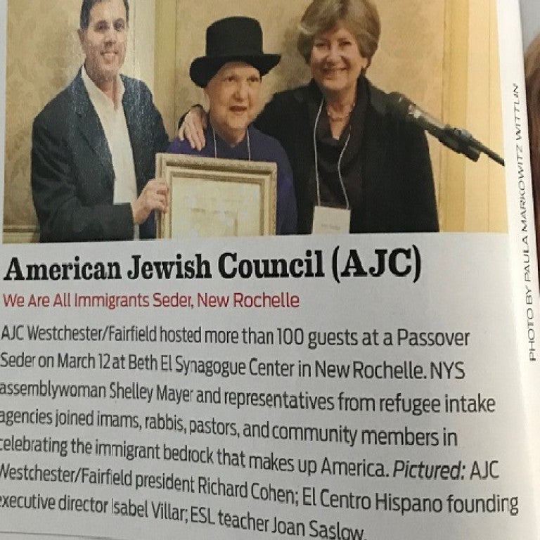 Westchester Magazine We are all Immigrants Seder photo and blurb