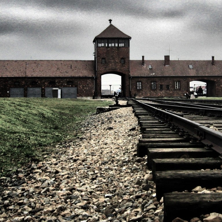 Photo of the Birkenau concentration camp