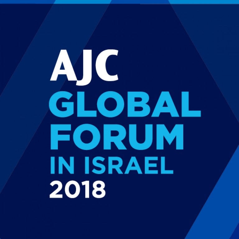 Graphic displaying AJC Global Forum in Israel 2018