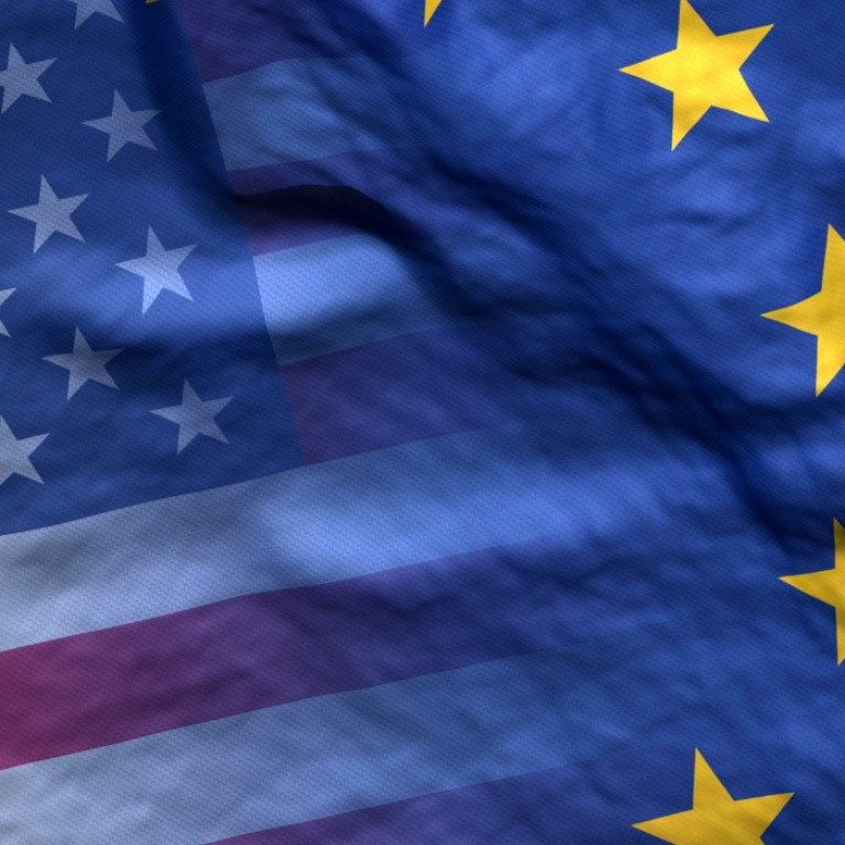 American and EU flags