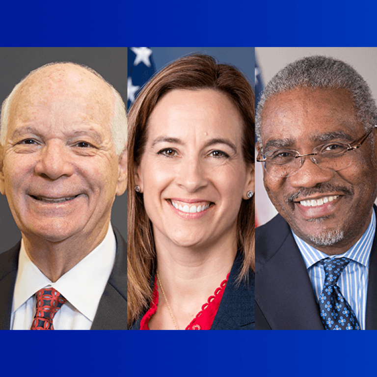 Senator Ben Cardin, Congresswoman Mikie Sherrill, Congressman Gregory Meeks