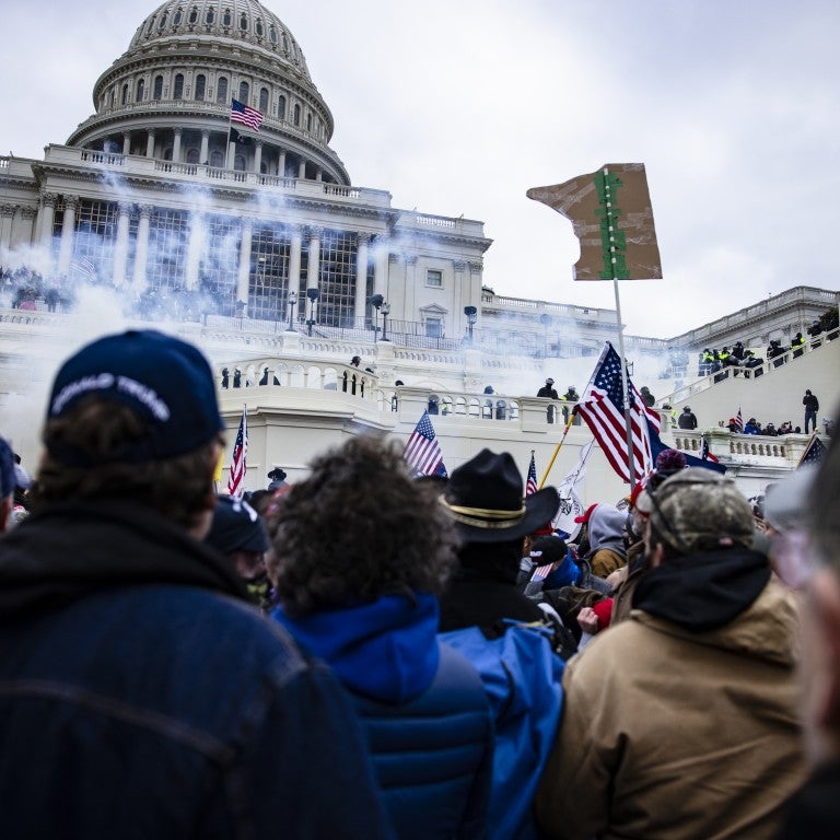 Rioters gather at the U.S. Capitol Building