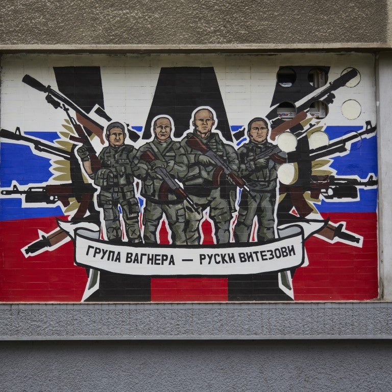 In Serbia, a mural praises the Russian Wagner group.