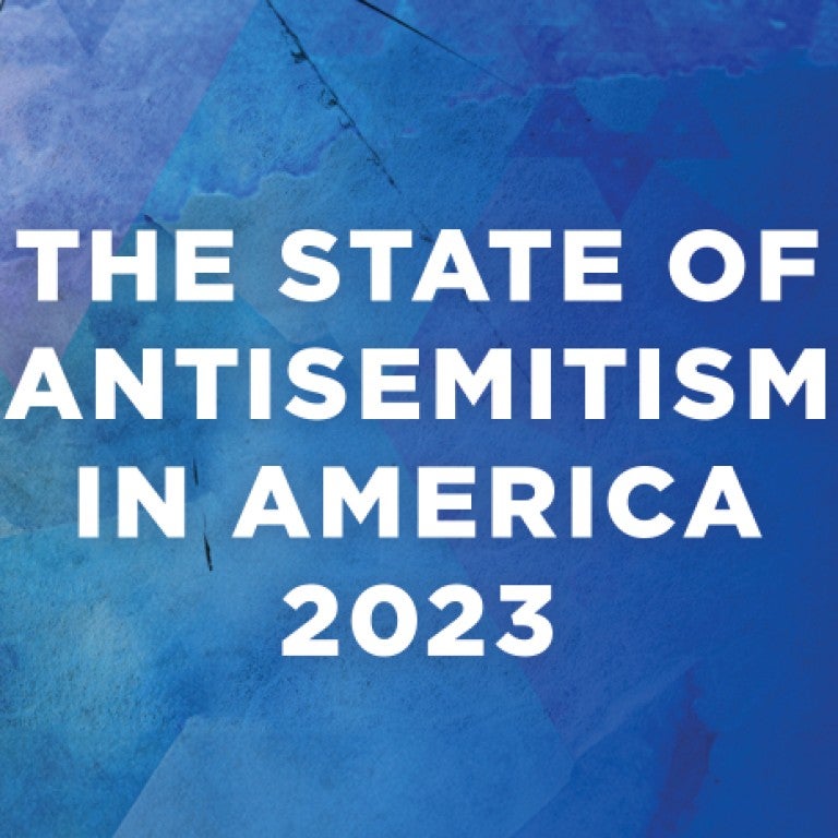 Graphic saying The State of Antisemitism in America 2023