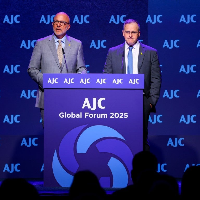 Photo of Ted Deutch and Robert Williams at AJC Global Forum 2025