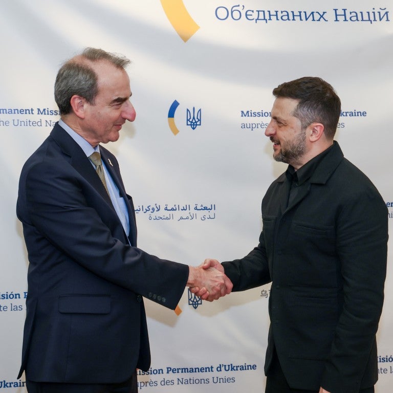 AJC's Jason Isaacson with Ukrainian President Volodymyr Zelenskyy
