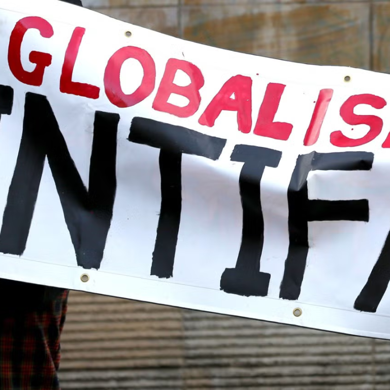 Globalize the intifada sign at an anti-Israel rally.