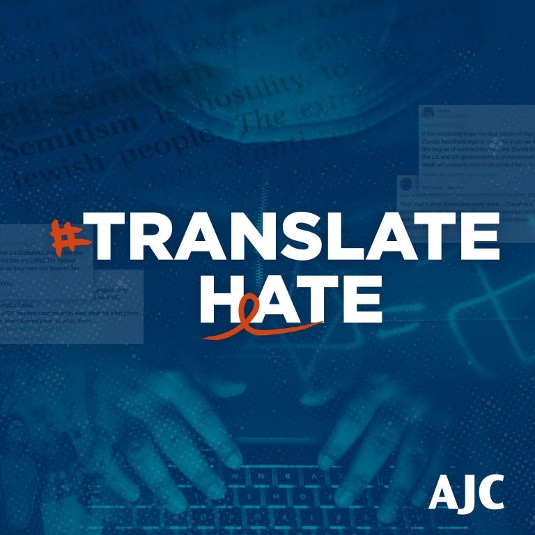 #Translate Hate written on a blue background