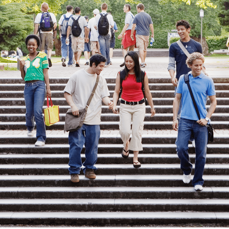 Photo of students on a college campus